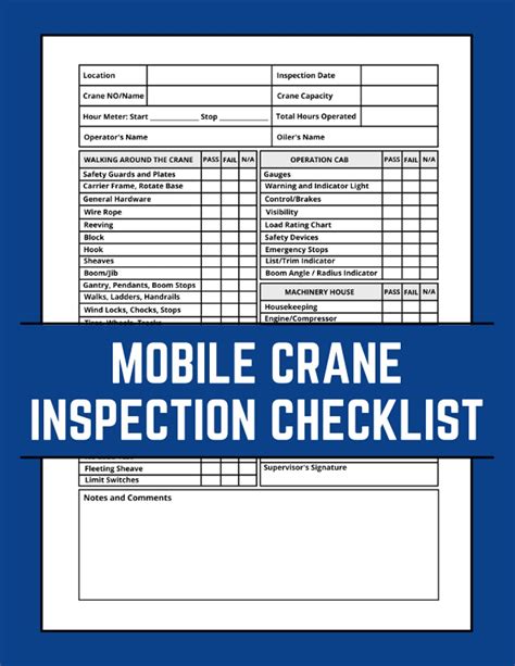 Buy Mobile Crane Inspection Checklist Daily Mobile Crane Inspection