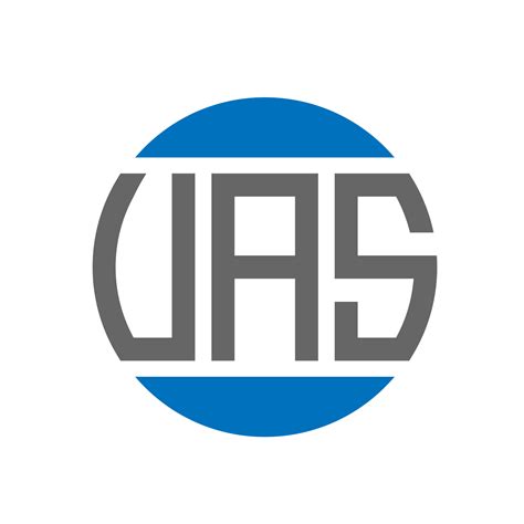 diseno de logotipo de letra uas sobre fondo blanco concepto de logotipo de circulo de iniciales