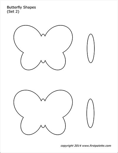 butterfly shapes  printable templates coloring pages