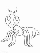 Coloring Pages Ants Ant Cartoon Line Kids Printable Color sketch template