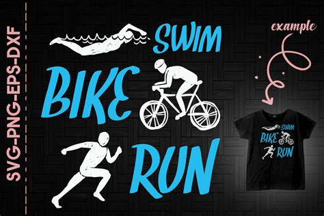 swim bike run triathlon running by utenbaw thehungryjpeg