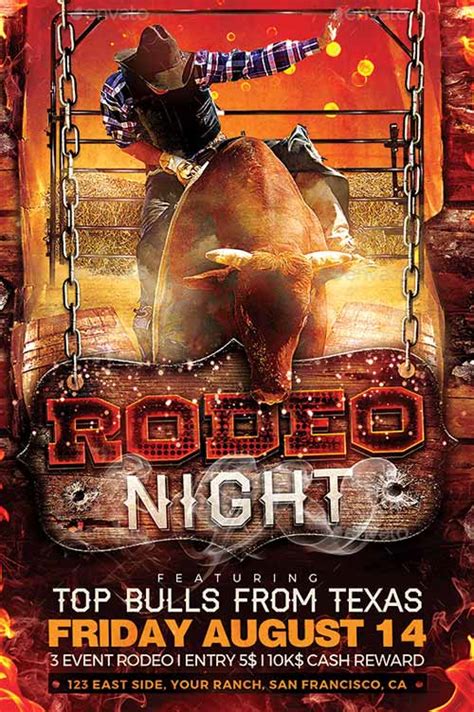 rodeo night flyer template psd flyer design ffflyer