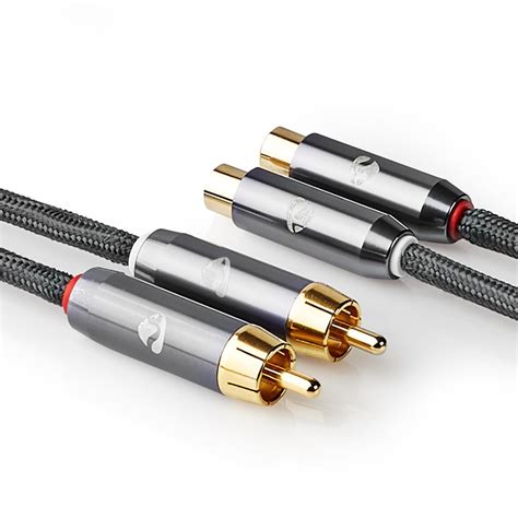 braided twin phono extension cable lead rca male plug  female socket gold  ebay