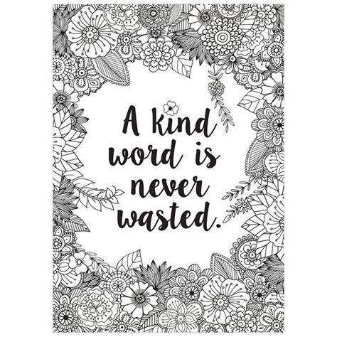 kind word   wasted inspire  poster quote coloring pages