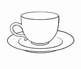 Drawing Cup Tea Sketch Saucer Coloring Teacup Sketches Crafty sketch template