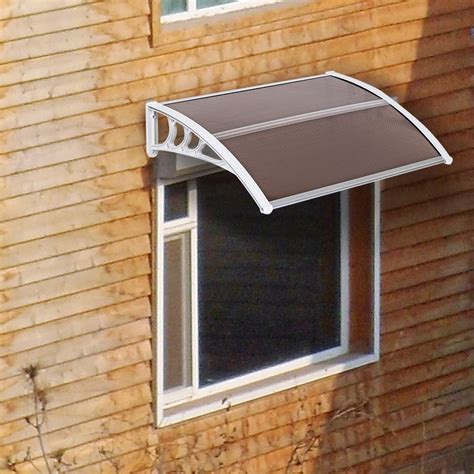 zimtown window  front door patio cover  outdoor awning  brown board white