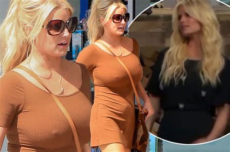 jessica simpson goes braless in skintight dress after drunk tv