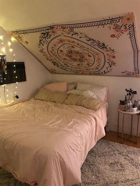 floral bloom tapestry   tapestry bedroom aesthetic bedroom