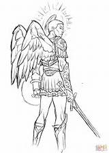 Angel Coloring Sword Shield Angels Pages Drawing Printable Getdrawings Supercoloring sketch template