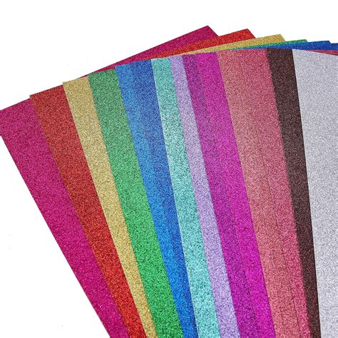 glitter cardstock paper sheets sparkle shinny craft sheets multi color rainbow glitter
