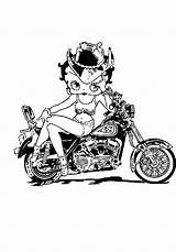 Boop Betty Coloring Motorcycle Pages Biker Choose Board Adult sketch template