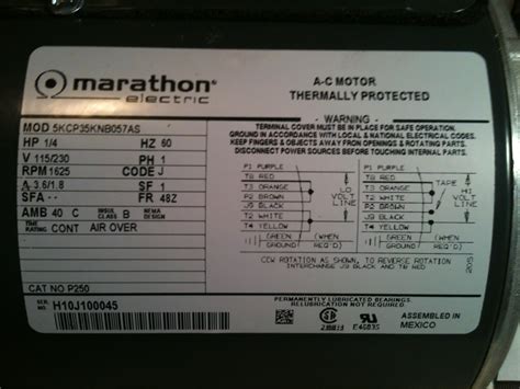 wiring  marathon electric motor