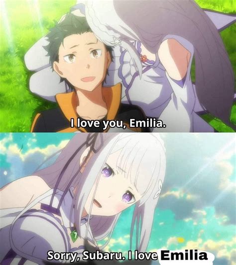 even emilia says i love emilia animemes