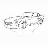 240z Datsun 3bee sketch template