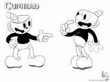 Cuphead Mugman Coloring Pages Printable sketch template
