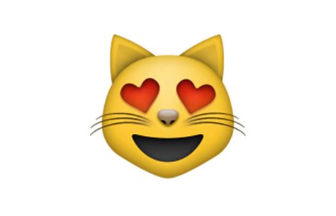 smiling cat with heart shaped eyes 10 emojis to send