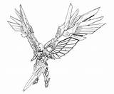 Darksiders Angel Dark Coloring Pages Angels Death Wing Uriel sketch template