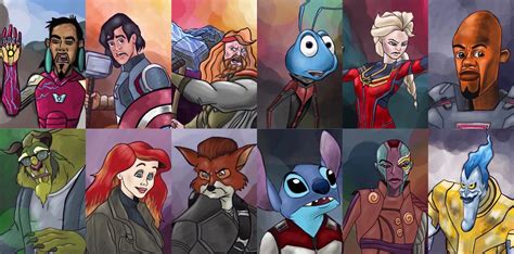 finally completed  endgame    animated disney characters posing   marvel