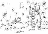Astronaut Coloring Pages Mandala Exploring Planet Space Wonder sketch template