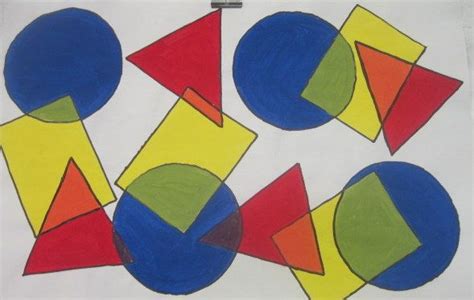 overlapping shape lesson google search elementary art projects