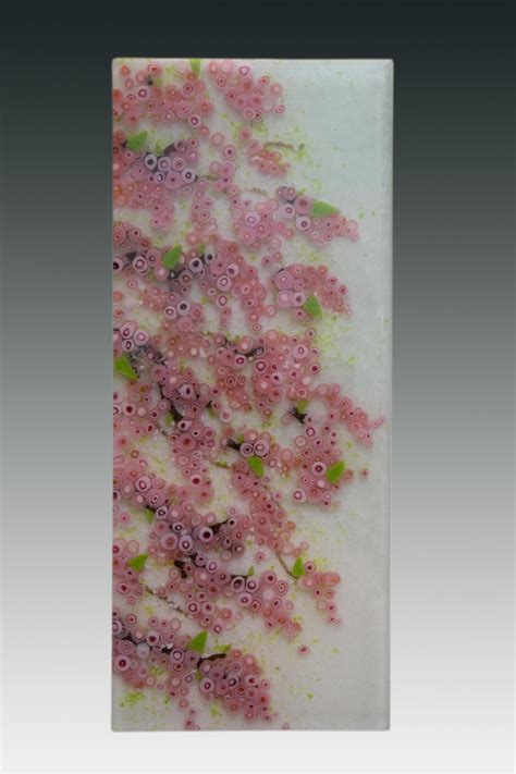 Nathan S Cherry Blossoms Fused Glass Artwork Art Of Glass Fused Glass