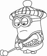 Coloring Despicable Minions Golfer Minion Pages Wecoloringpage Cartoon sketch template