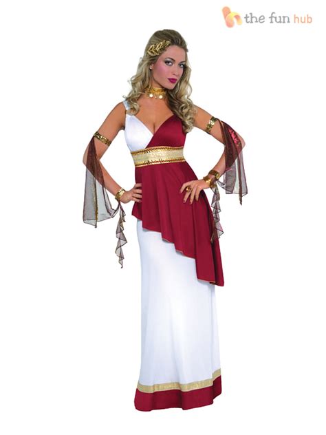 Ladies Greek Roman Grecian Goddess Toga Fancy Dress Outfit Womens Adult