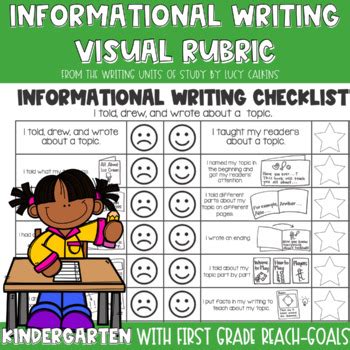 lucy calkins informational writing checklist  kindergarten