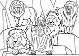 Daniel Coloring Lions Pages Bible Den sketch template