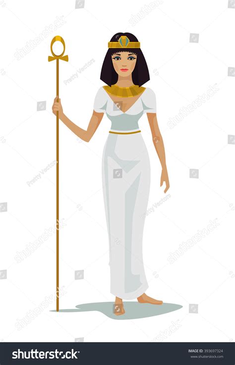 Egypt Queen Cleopatra Vector Flat Illustration
