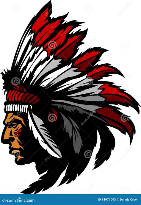 indian chief mascot vector logo stock vector illustration  feather chief