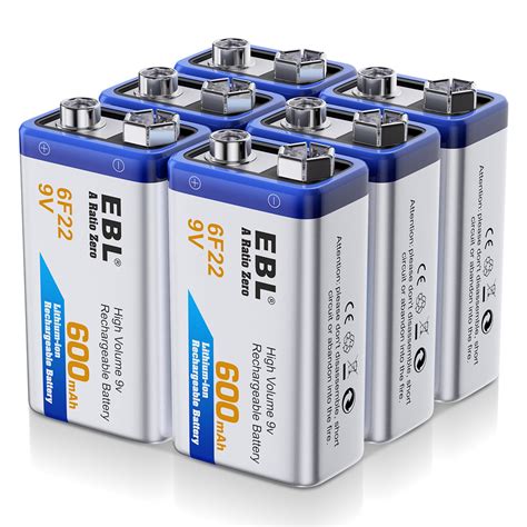 buy ebl  pack mah  li ion rechargeable batteries  volt lithium ion battery