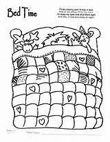 Bedtime Quilt Lit Coloriages Janice Coloriage Kleurprent Lekker Muis Slaap sketch template