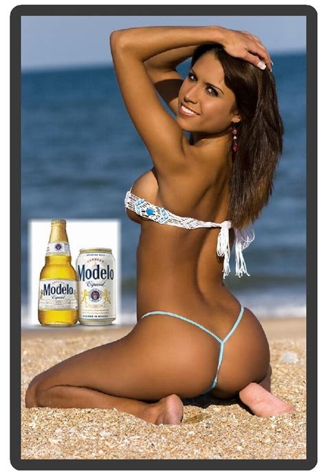 modelo beer sexy model in thong bikini refrigerator magnet ebay