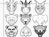 Jungle Coloring Animals Masks Printable Mask Animal Pages Jaguar Choose Board Tiger sketch template