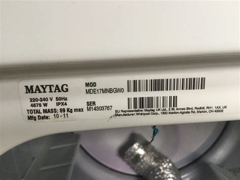 commercial dryer maytag model mdemnbgw  single phase  tested