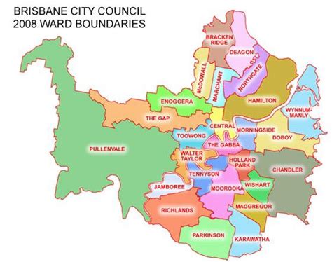 brisbane city council map brisbane city council boundaries map