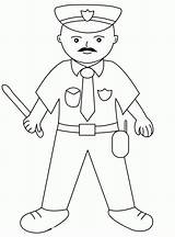 Policeman Coloring Drawing Police Kids Printable Library Clipart Pages Popular Template sketch template