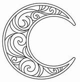 Moon Crescent Coloring Drawing Pages Wood Patterns Burning Stencil Celtic Color Adult Stencils 도안 Pattern Glass Pyrography Drawings Printable Mandala sketch template
