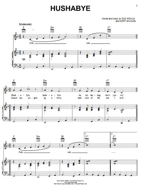 hushabye sheet music direct