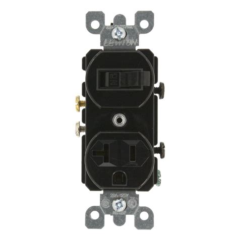 leviton  amp commercial grade combination single pole switch  receptacle black
