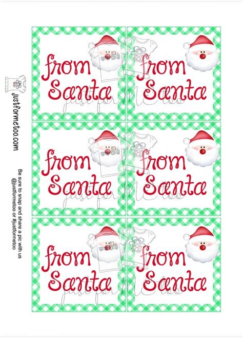 santa printable tags instant  christmas tags square gift