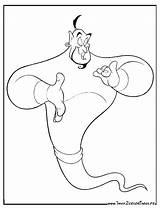 Genie Aladdin Coloring Pages Disney Getcolorings Results sketch template