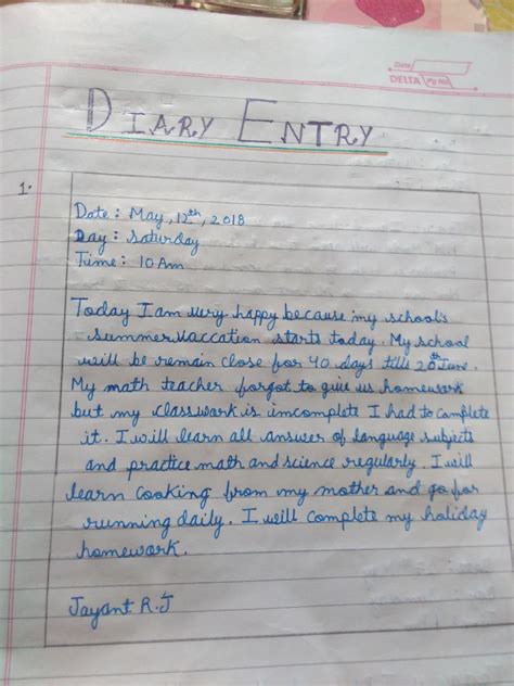 write diary entry passaegg