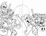 Smash Bros Super Coloring Pages Brothers Printable Drawing Samus Mario Color Sheets Print Para Colouring Dibujos Clipart Kids Colorear Brawl sketch template