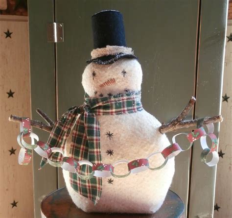 snowman  paper chain ready  decorate   holidays fabric decor paper chain