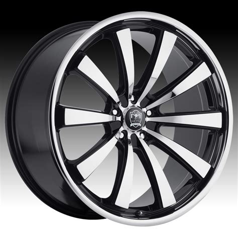 motiv mb majestic machined  gloss black accents custom rims wheels