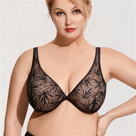 Aisilin Womens Lace Bra Plus Size Unlined Underwire Sexy Plunge Ebay