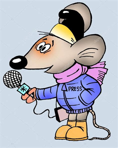 caricature mouse reporter royalty  stock  aff reporter