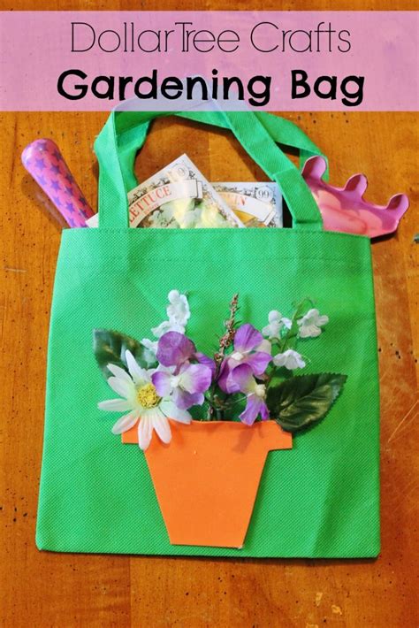 diy gardening tote bag dollar store spring craft  kids